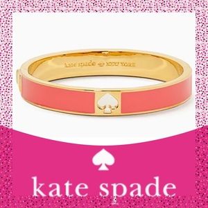 Take 40% Off Kate Spade ♠️ Coral Spade Hole Punch Hinged Bracelet NWTs